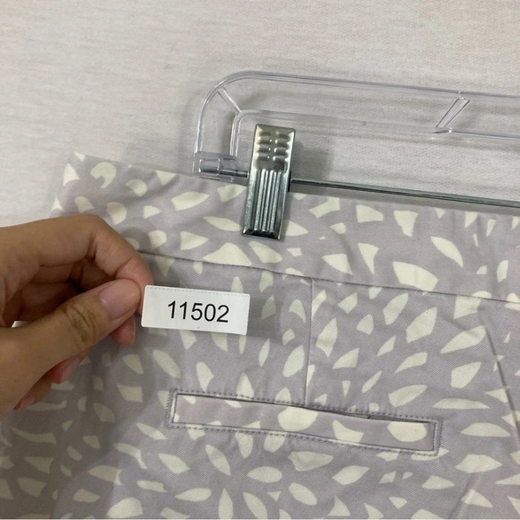 Boden Gray White Abstract Cotton Ankle Pants size 16 Long - Picture 9 of 9